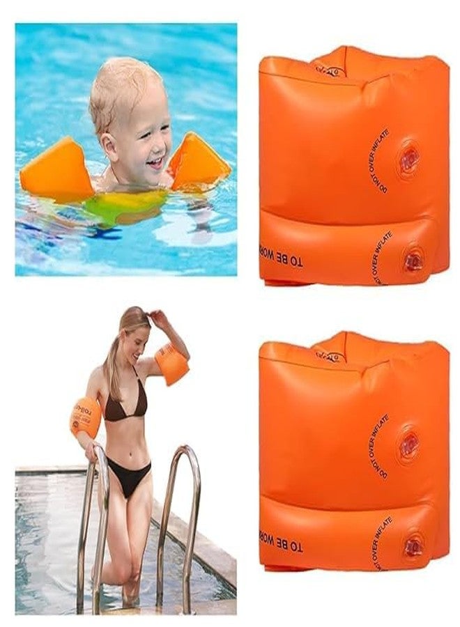 SUNBEET Inflatable Arm Swimming Floats Bands Floatation Water Wings Swimming Arm Ring Floatie for Children and Adults Eather Float Band - Image 5